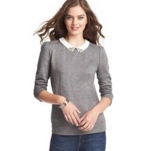 Jeweled collar sweater
